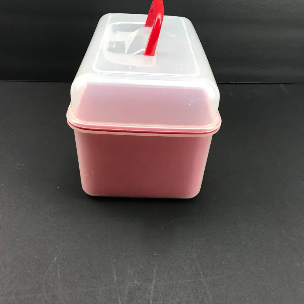 Clear Red Lunch Organizing Box Caddy 9.5